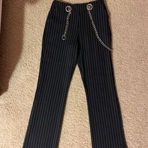 Black Striped High Waisted Y2k Flare Pants
